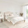 French Beige Linen Double Bed Frame - Genevieve