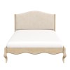 French Beige Linen Double Bed Frame - Genevieve