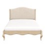 French Beige Linen Double Bed Frame - Genevieve
