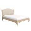 French Beige Linen Double Bed Frame - Genevieve