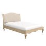 French Beige Linen Double Bed Frame - Genevieve