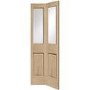 Internal Oak Glazed Victorian 4-Panel Bi-Fold Door with Clear Bevelled Glass - Unfinished - 1981 x 686 x 35mm - XL Joinery