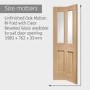 Internal Oak Glazed Victorian 4-Panel Bi-Fold Door with Clear Bevelled Glass - Unfinished - 1981 x 686 x 35mm - XL Joinery