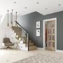 Internal Oak Shaker 4 Panel Bi-Fold Door with Clear Glass - Unfinished, 1981 x 686 x 35 mm