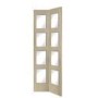 Internal Oak Shaker 4 Panel Bi-Fold Door with Clear Glass - Unfinished, 1981 x 686 x 35 mm