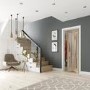 Worcester Internal Oak Bi-Fold Door with Clear Glass - Unfinished, 1981 x 686 x 35 mm