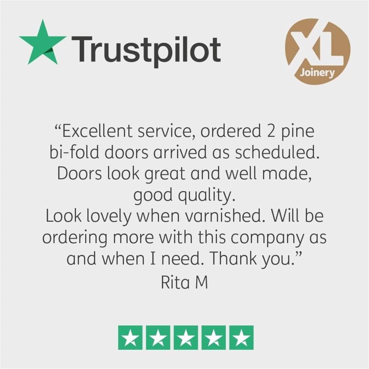 Internal Oak Glazed Bi-Fold Door with Clear Glass - Unfinished - 1981 x 686 x 35mm - Worcester - XL Joinery