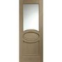 Internal Oak Calabria with Clear Bevelled Glass and Raised Mouldings - Unfinished, 1981 x 838 x 35 mm
