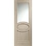 Internal Oak Calabria with Clear Bevelled Glass and Raised Mouldings - Unfinished, 2040 x 726 x 40 mm