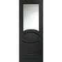 Internal Oak Calabria with Clear Bevelled Glass and Raised Mouldings - Unfinished, 2040 x 726 x 40 mm