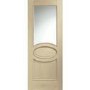 Internal Oak Calabria with Clear Bevelled Glass and Raised Mouldings - Unfinished, 2040 x 726 x 40 mm
