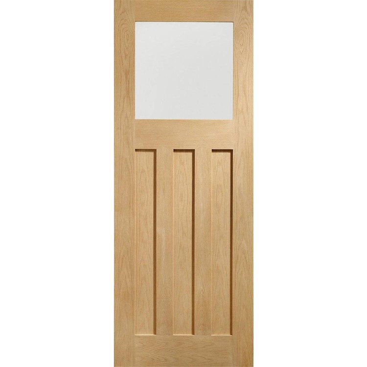 Internal Oak Glazed 1930s Door with Opaque Glass - Unfinished - 1981 x 762 x 35mm - DX - XL Joinery