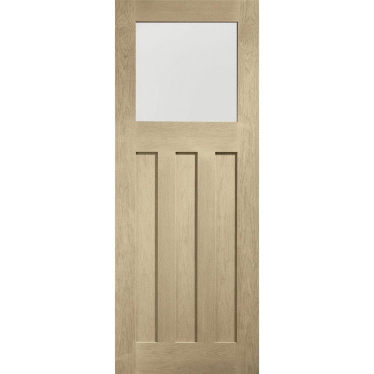 Internal Oak DX Door with Obscure Glass - Unfinished, 1981 x 762 x 35 mm