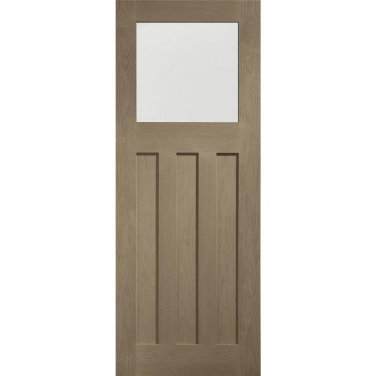 Internal Oak DX Door with Obscure Glass - Unfinished, 1981 x 762 x 35 mm