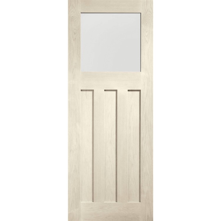 Internal Oak DX Door with Obscure Glass - Unfinished, 1981 x 762 x 35 mm
