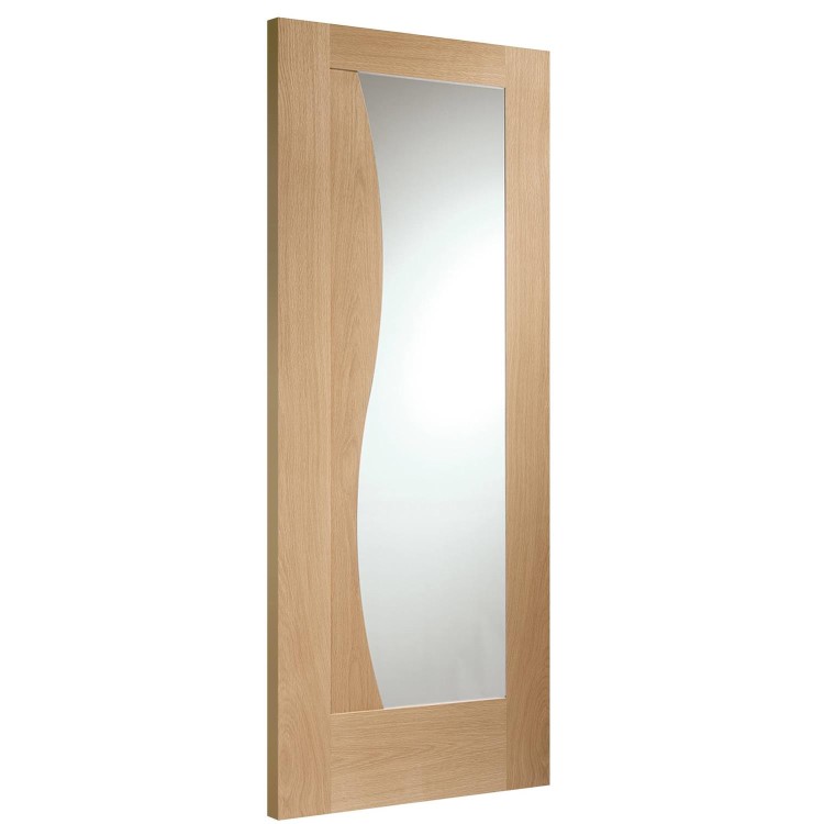 Internal Oak Fully-Glazed Door with Clear Glass - Unfinished - 1981 x 762 x 35mm - Emilia Essential - XL Joinery