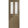 Internal Oak Malton Door with Clear Bevelled Glass - Unfinished, 1981 x 686 x 35 mm