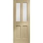 Internal Oak Malton Door with Clear Bevelled Glass - Unfinished, 1981 x 686 x 35 mm