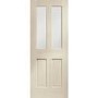 Internal Oak Malton Door with Clear Bevelled Glass - Unfinished, 1981 x 762 x 35 mm