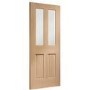 Internal Oak Malton Door with Clear Bevelled Glass - Unfinished, 1981 x 762 x 35 mm