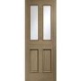 Malton With Raised Mouldings Internal Oak Door with Clear Bevelled Glass - Unfinished, 1981 x 838 x 35 mm