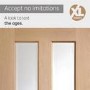 Internal Oak Malton Door with Clear Bevelled Glass - Unfinished, 1981 x 838 x 35 mm