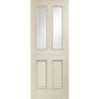 Malton With Raised Mouldings Internal Oak Door with Clear Bevelled Glass - Unfinished, 2040 x 726 x 40 mm