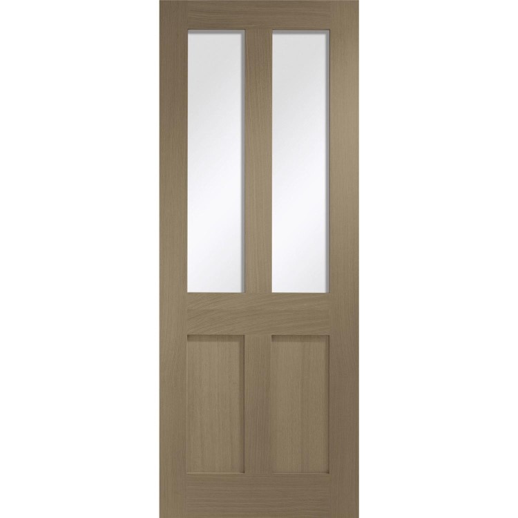 Malton Shaker Internal Oak Door with Clear Glass - Unfinished, 1981 x 838 x 35 mm