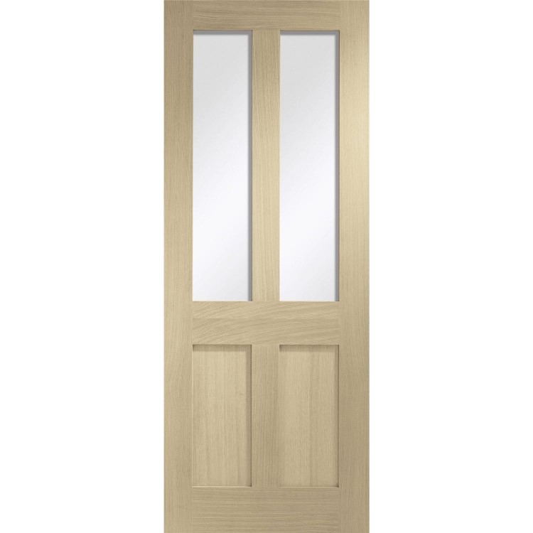 Malton Shaker Internal Oak Door with Clear Glass - Unfinished, 1981 x 838 x 35 mm