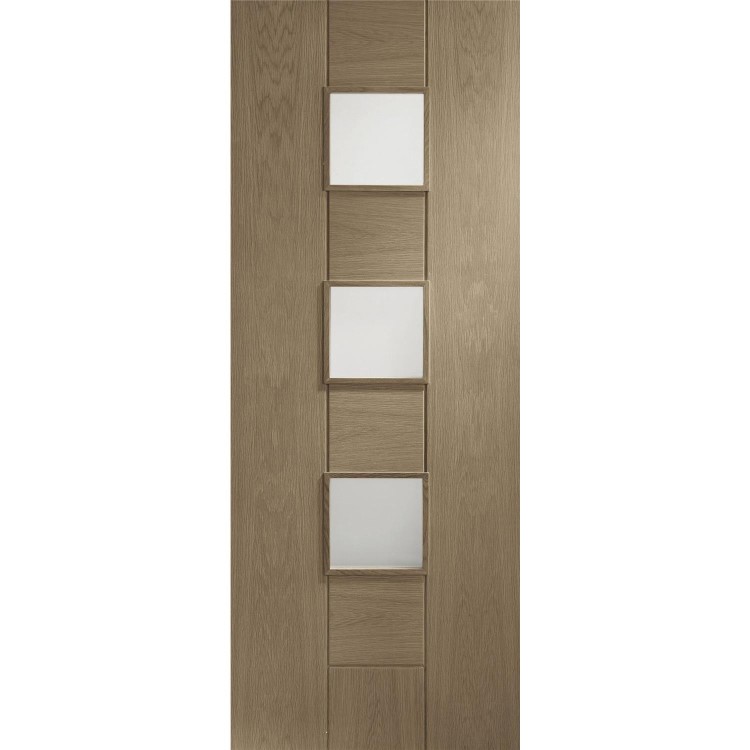 Internal Oak Messina with Obscure Glass - Unfinished, 1981 x 762 x 35 mm