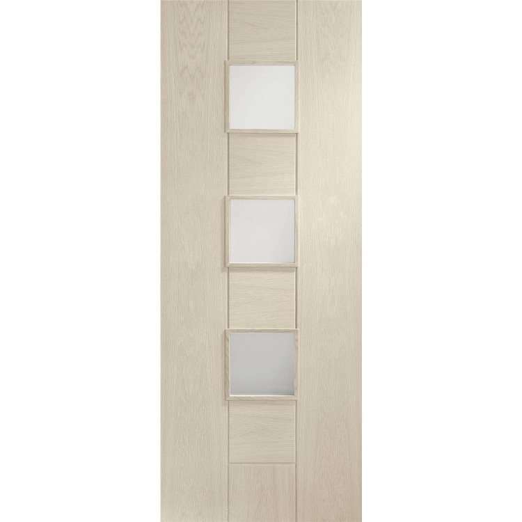 Internal Oak Messina with Obscure Glass - Unfinished, 2040 x 726 x 40 mm