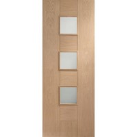 Internal Oak Messina with Obscure Glass - Unfinished, 2040 x 826 x 40 mm