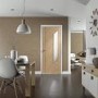 Internal Oak Monza with Obscure Glass - Unfinished, 2040 x 826 x 40 mm