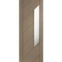 Internal Oak Monza with Obscure Glass - Unfinished, 2040 x 826 x 40 mm