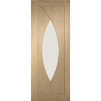 Internal Oak Glazed Door with Clear Glass - Unfinished - 2040 x 726 x 40mm - Pesaro - XL Joinery