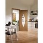 Internal Oak Glazed Door with Clear Glass - Unfinished - 2040 x 826 x 40mm - Pesaro - XL Joinery