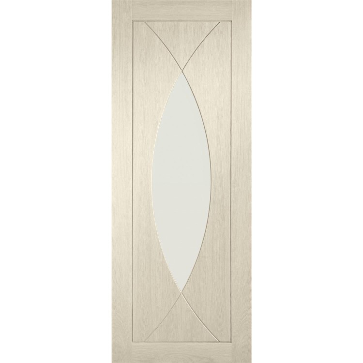 Internal Oak Glazed Door with Clear Glass - Unfinished - 2040 x 826 x 40mm - Pesaro - XL Joinery
