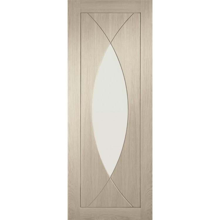 Internal Oak Glazed Door with Clear Glass - Unfinished - 2040 x 826 x 40mm - Pesaro - XL Joinery