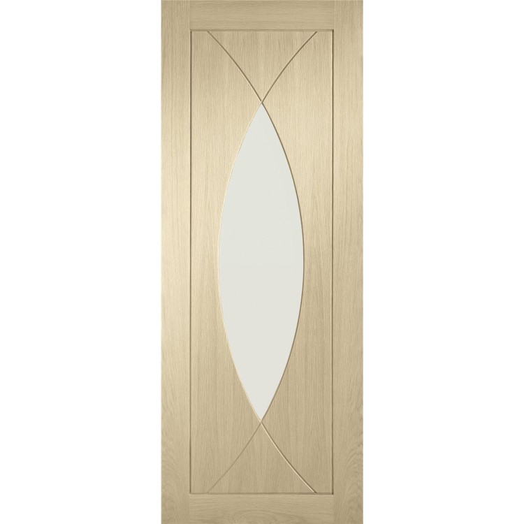 Internal Oak Glazed Door with Clear Glass - Unfinished - 2040 x 826 x 40mm - Pesaro - XL Joinery