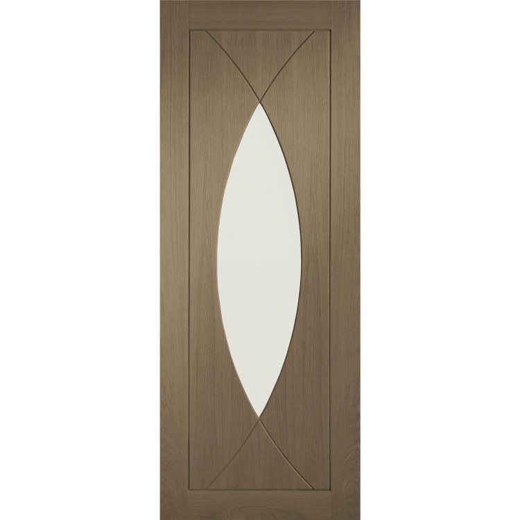 Internal Oak Glazed Door with Clear Glass - Unfinished - 2040 x 826 x 40mm - Pesaro - XL Joinery
