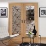 Internal Oak Pattern 10 Door Pair with Clear Glass - Unfinished, 1981 x 1067 x 40 mm