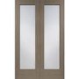 Internal Oak Pattern 10 Door Pair with Clear Glass - Unfinished, 1981 x 1067 x 40 mm