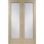 Internal Oak Fully-Glazed French Doors with Opaque Glass - Unfinished - 1981 x 1524 x 40mm - Pattern 10 - XL Joinery