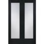 Internal Oak Pattern 10 Door Pair with Clear Glass - Unfinished, 1981 x 1524 x 40 mm