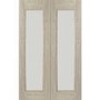 Palermo Internal Oak Rebated Door Pair with Clear Glass - Unfinished, 1981 x 1067 x 40 mm