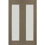 Palermo Internal Oak Rebated Door Pair with Clear Glass - Unfinished, 1981 x 1220 x 40 mm