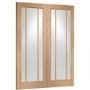 Internal Oak Worcester Pair with Clear Glass - Unfinished, 1981 x 1067 x 40 mm