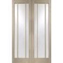 Internal Oak Glazed Rebated French Doors with Clear Glass - Unfinished - 1981 x 1372 x 40mm - Worcester - XL Joinery