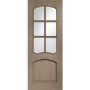 Internal Oak Riviera Door with Clear Bevelled Glass and Raised Mouldings - Unfinished, 2040 x 826 x 40 mm