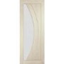 Internal Oak Salerno with Clear Glass Fire Door - Unfinished, 1981 x 686 x 44 mm
